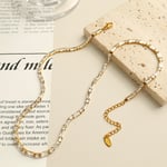 Gold color / 1 Piece Luxurious Series Stainless Steel  Gold Color Zircon Women's Chain Necklaces Picture2